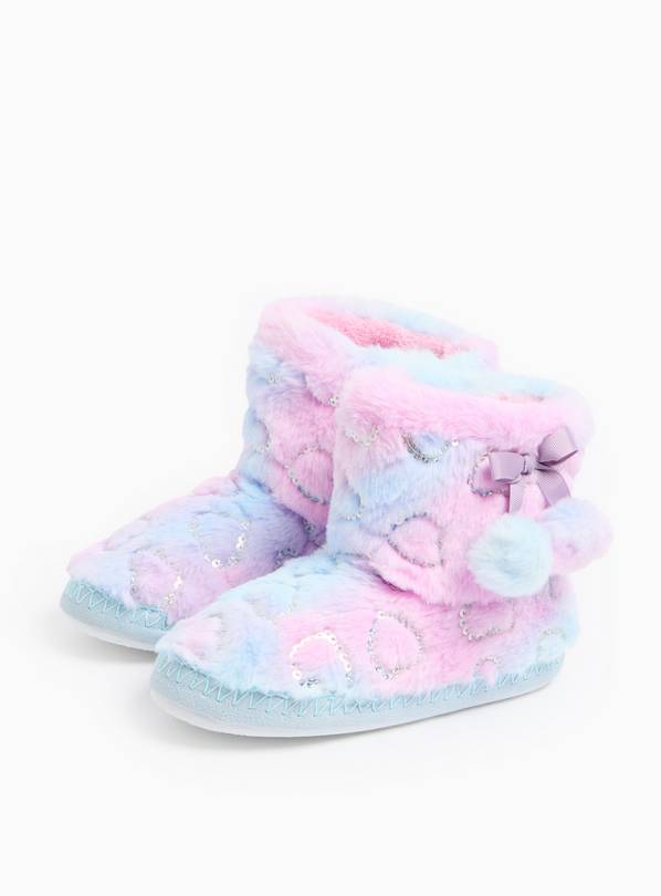 Buy Ombre Glitter Detail Faux Fur Slipper Boots 10 11 Infant Slippers Tu